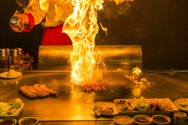 Chef preparing hibachi