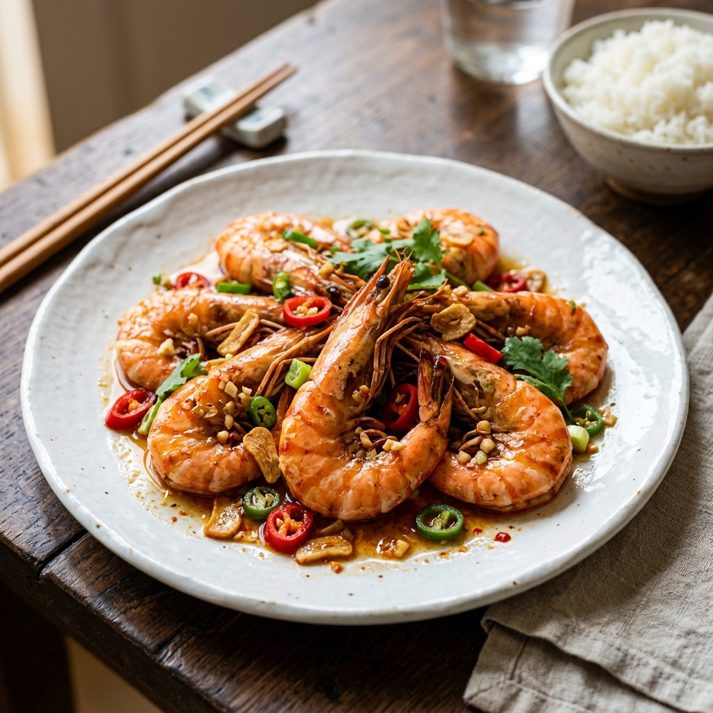 Stir-fried Prawns