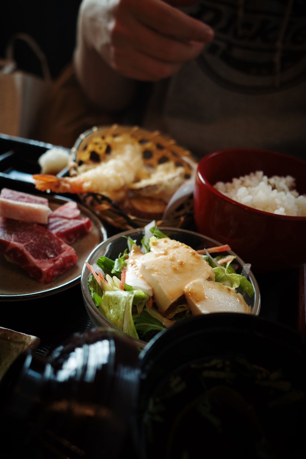 Japanese plated entree.