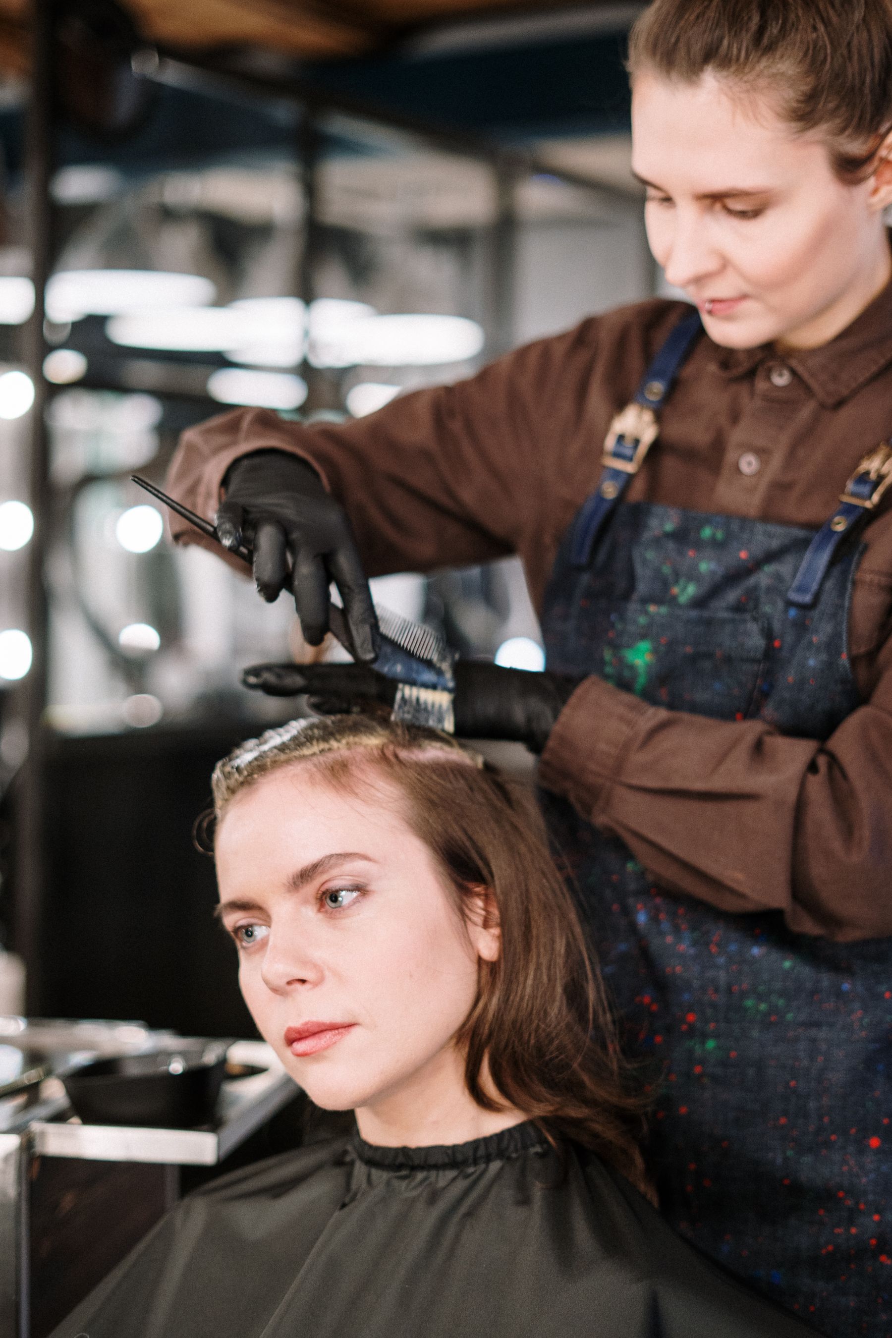 Professional application of hair colour