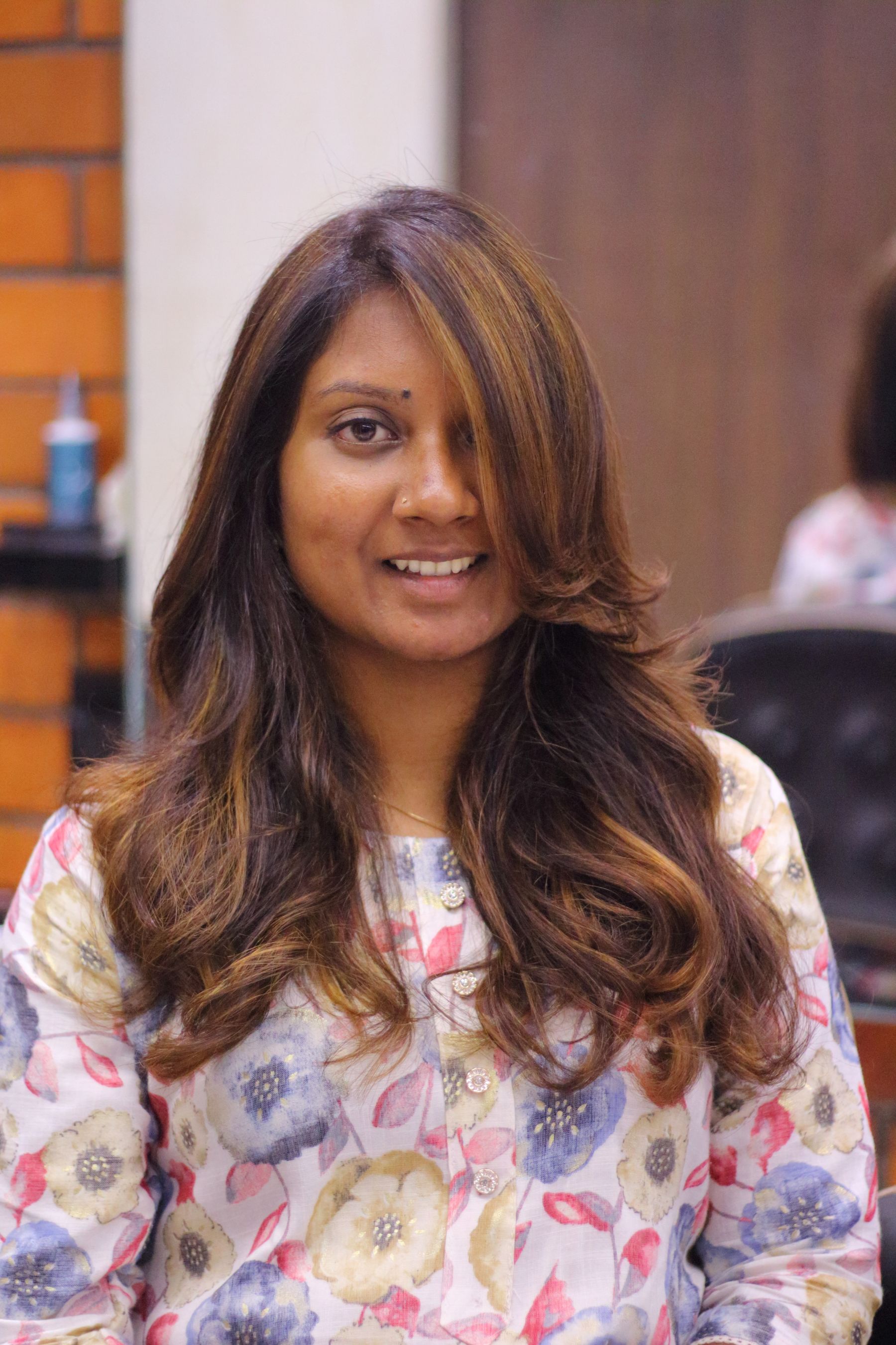 Natural long brunette hair